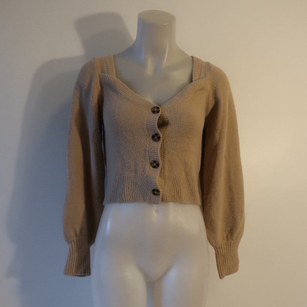 Womens Theo & Spence Camel Brown Cardigan Sweater XS